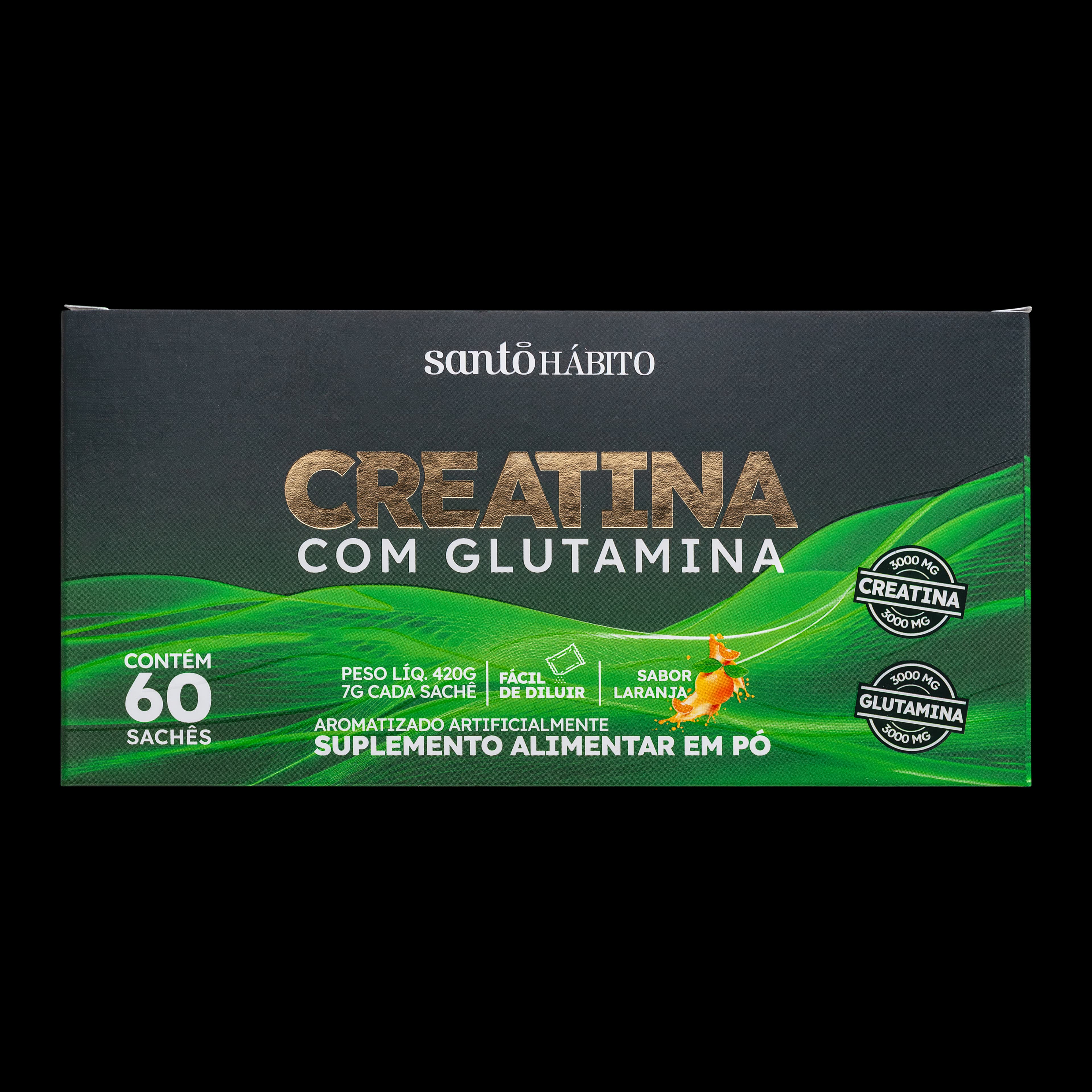 Suplemento Alimentar em Pó Creatina Com Glutamina Santo Hábito - 60 Sachês