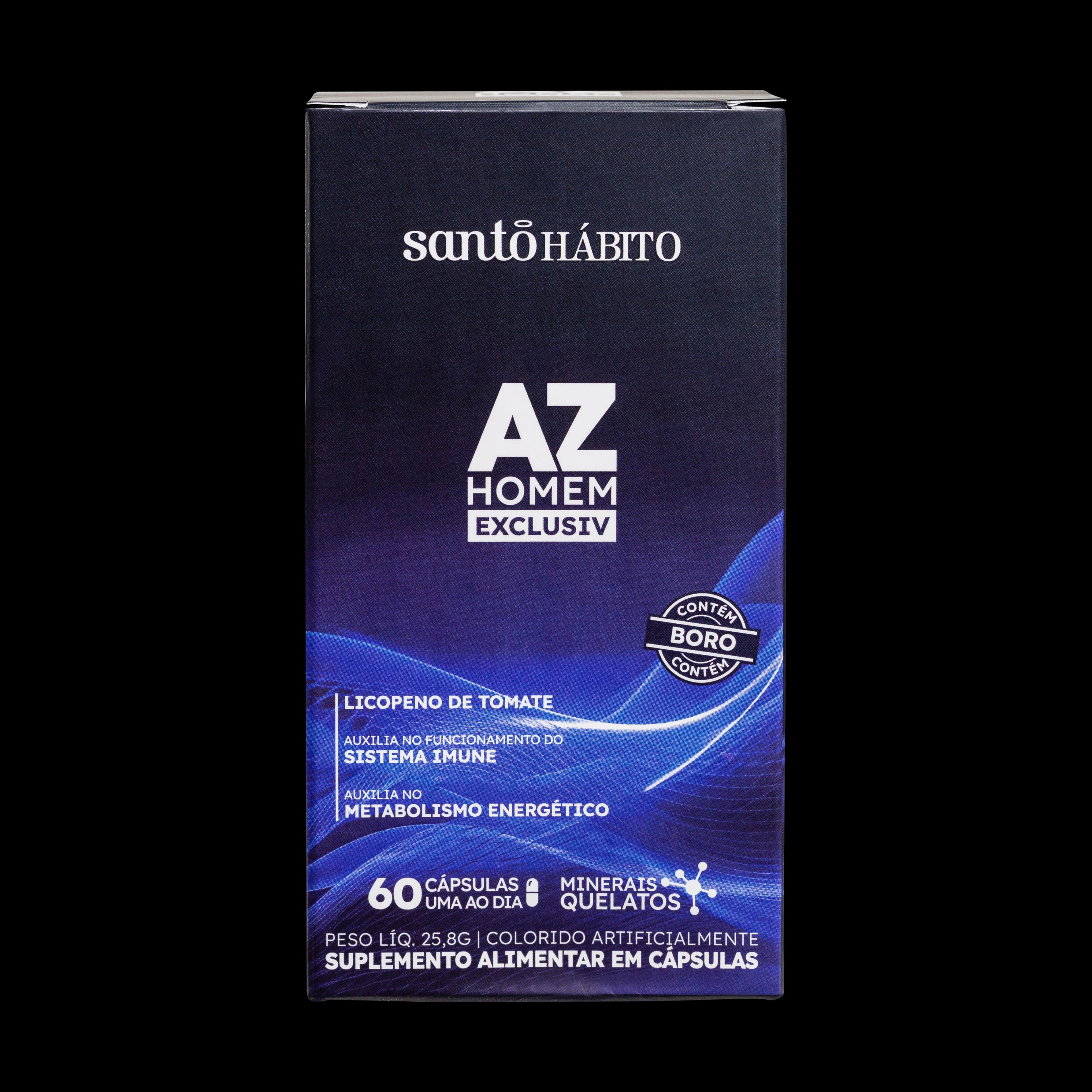 Suplemento Alimentar AZ Homem Exclusiv Santo Hábito - 60 Cápsulas