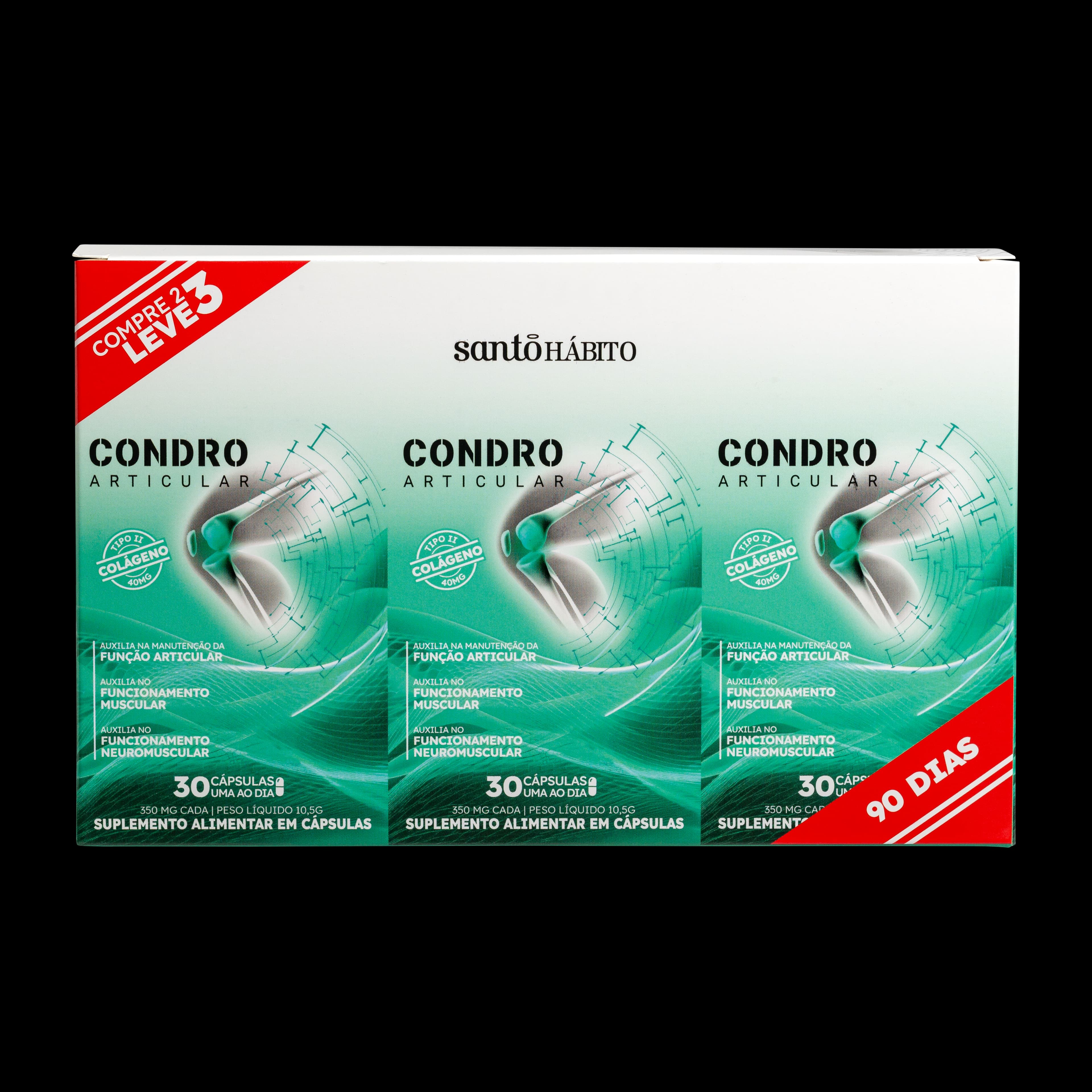 Suplemento Alimentar Condro Articular Pack Santo Hábito 90 Caps