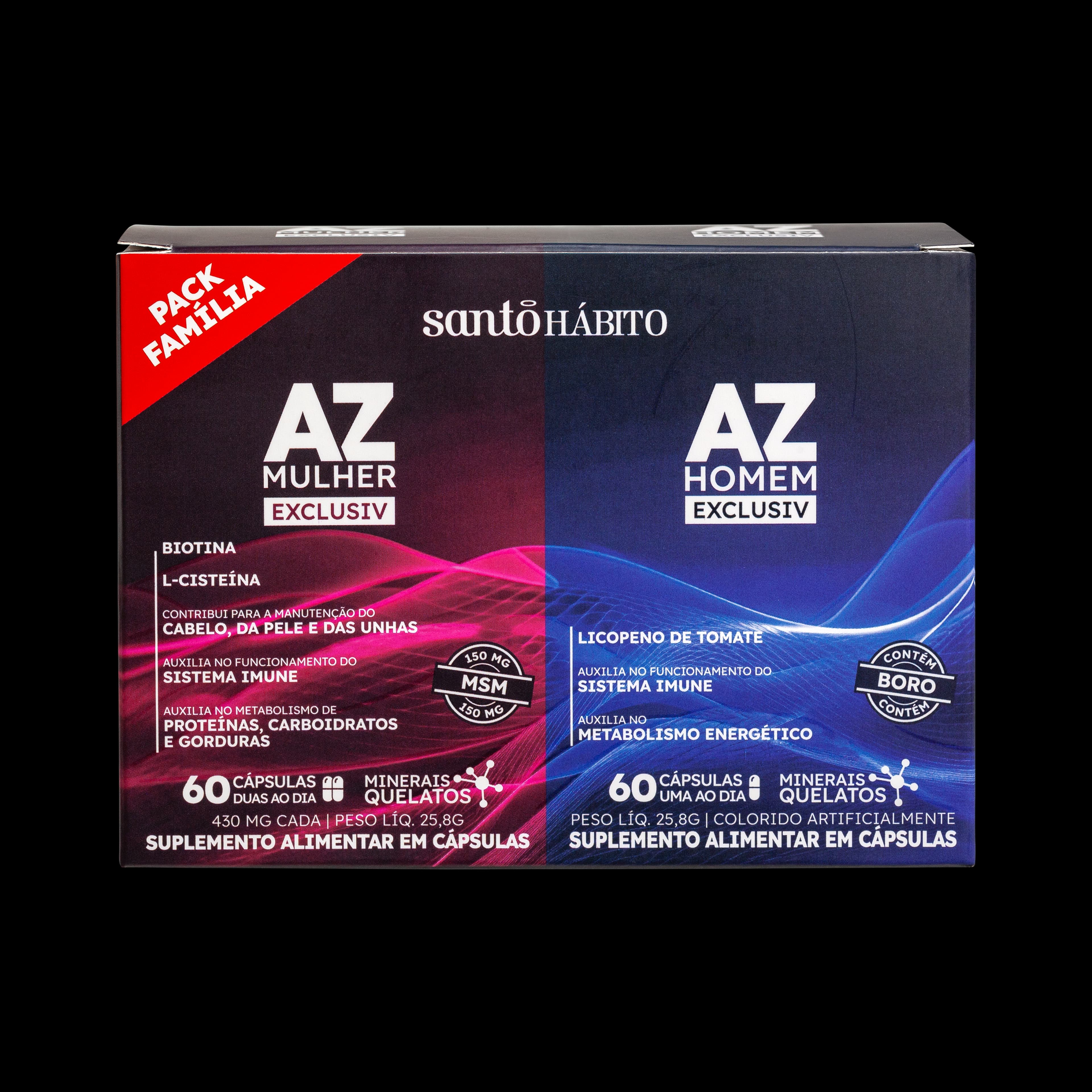 Suplemento Alimentar Pack AZ Mulher E Homem Santo Hábito - 60 Cápsulas