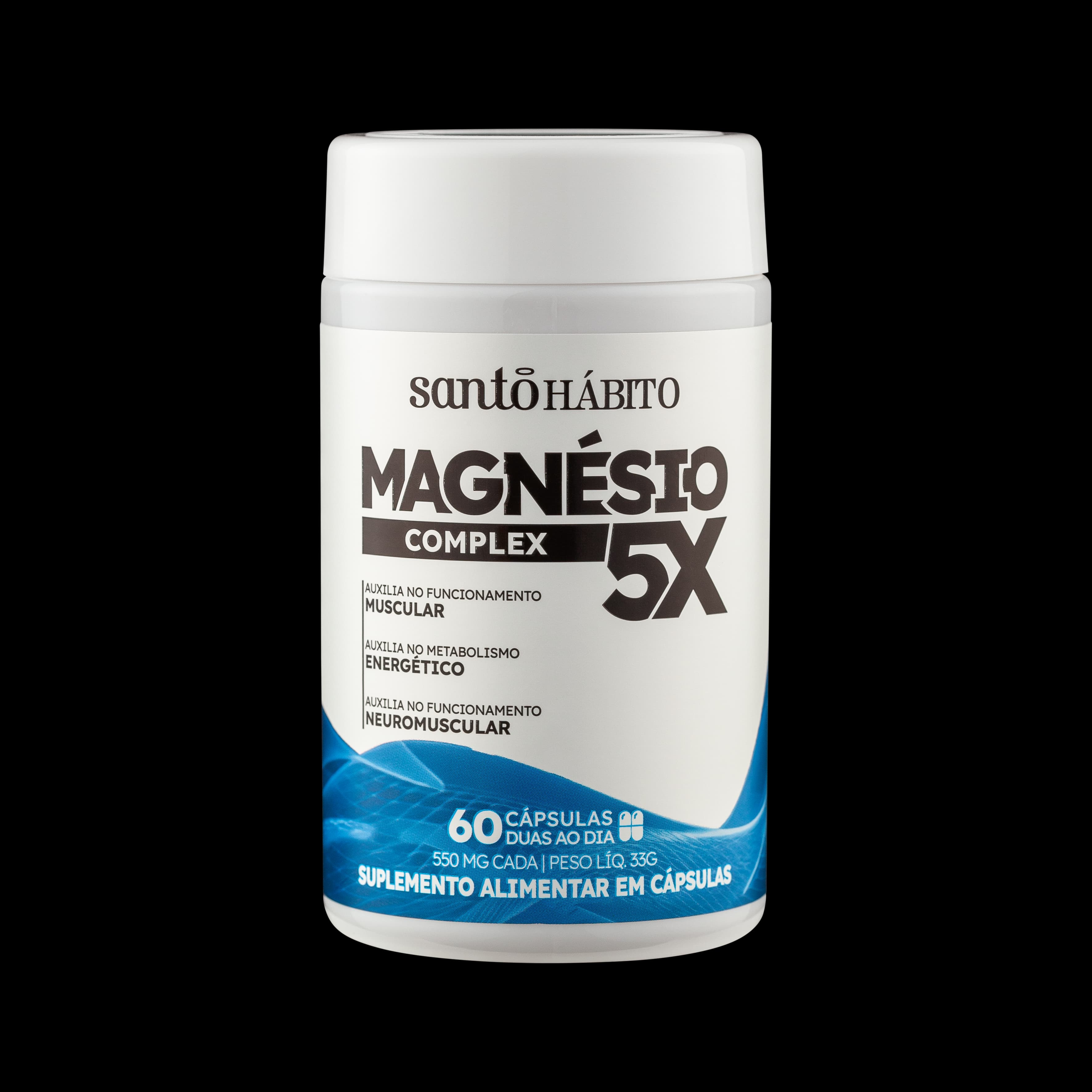 Suplemento Alimentar Magnésio 5X Complex Santo Hábito - 60 Cápsulas